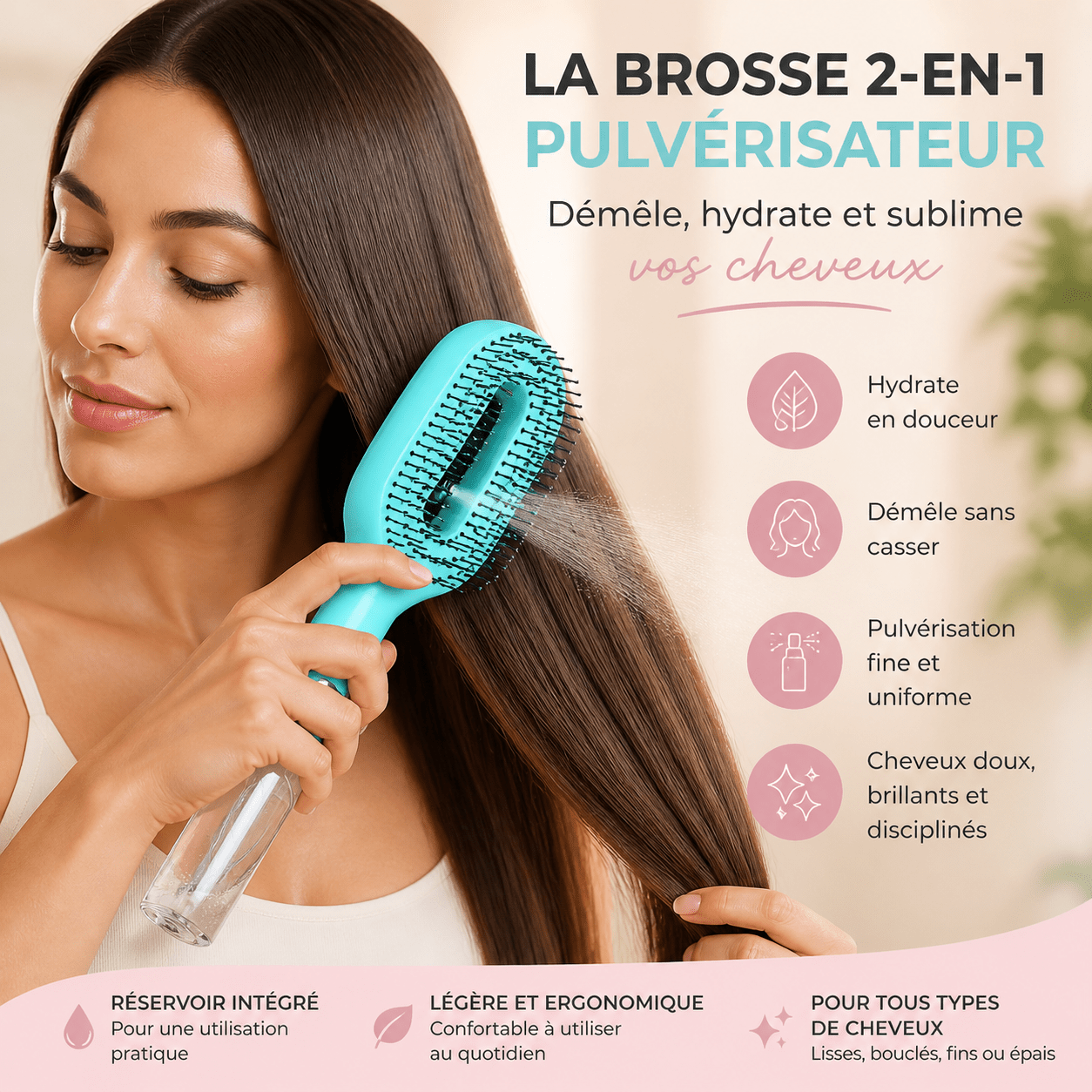 Brosse avec spray ( Brosse 2 en 1 pulvérisateur ) - SamaShop