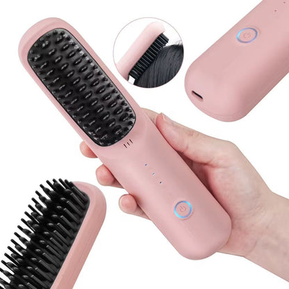 Mini peigne cheveux à lisser chauffant sans fil (3 températures réglable) - SamaShop