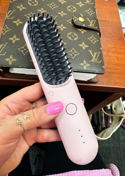 Mini peigne cheveux à lisser chauffant sans fil (3 températures réglable) - SamaShop